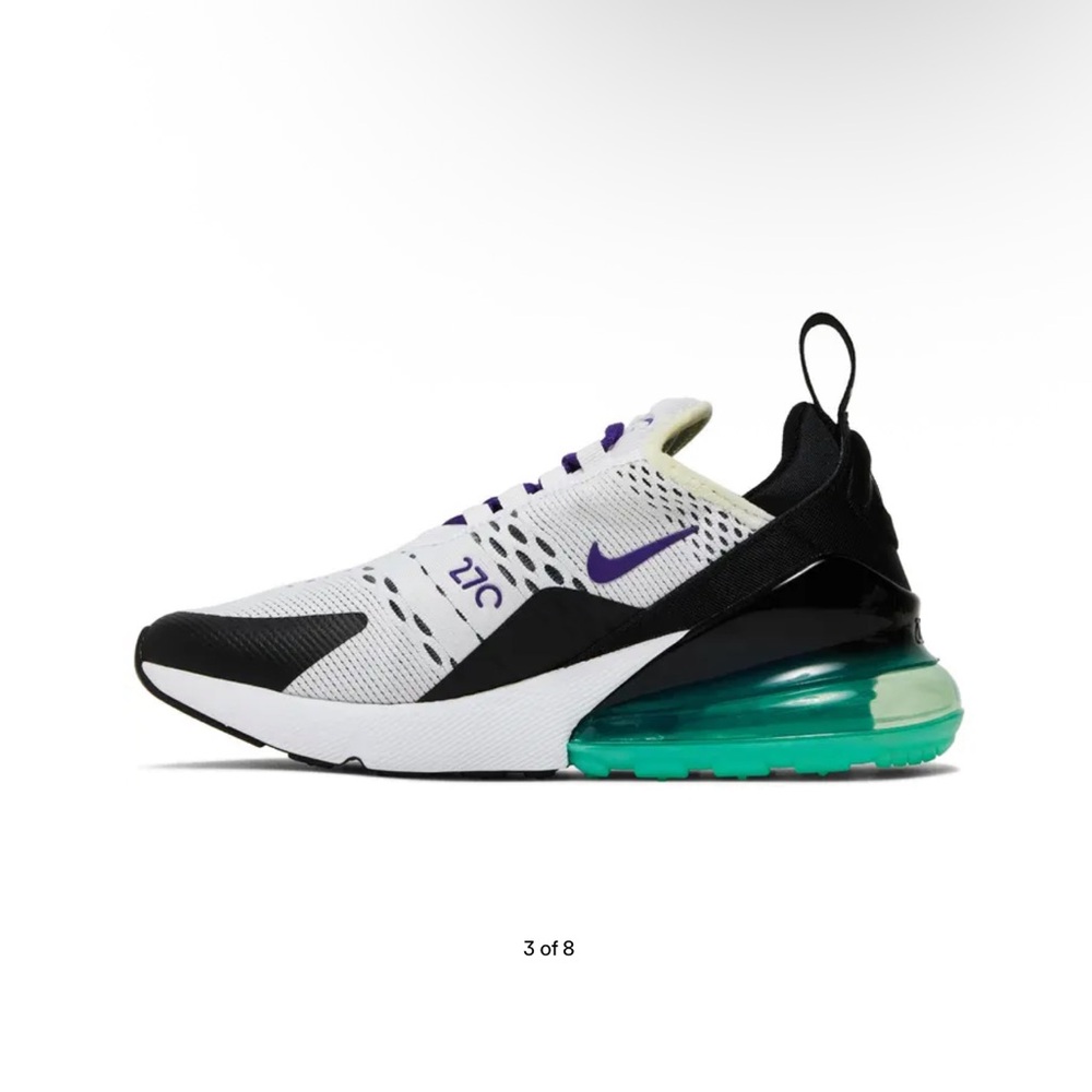 Nike Air Max 270 White with Purple and Black Accents